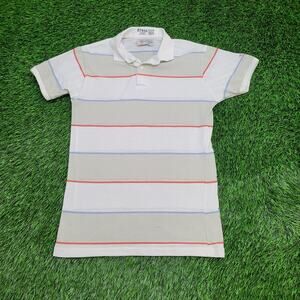 Vintage 90s MOD Stripes Polo Shirt Womens XS/S 17x27 White